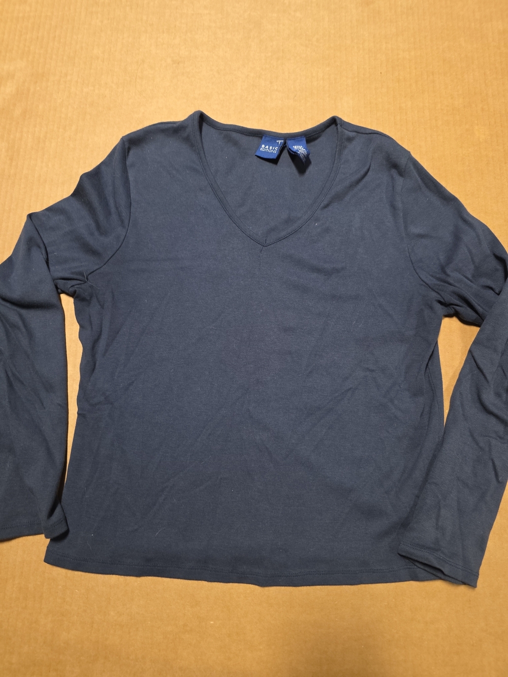 Basic Editions Navy Crewneck Long Sleeve Tee